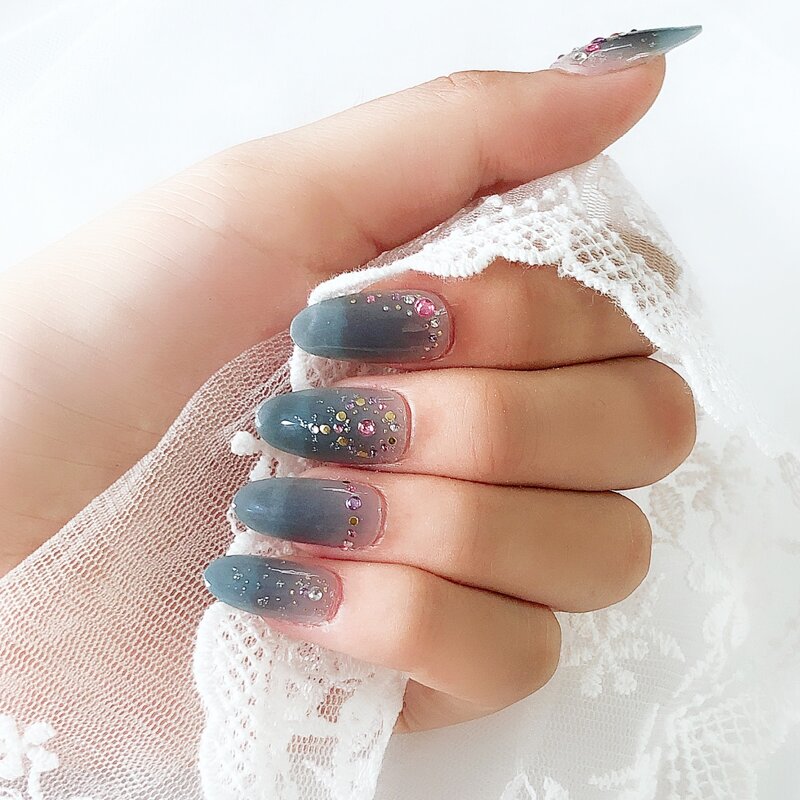 

1sheet Rhinestone Decor Nail Sticker, Multicolor