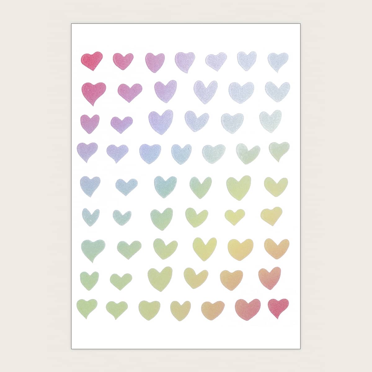 

1sheet Colorful Heart Pattern Nail Art Decoration, Multicolor
