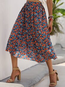 Falda amplia floral - Multicolor - Ver 6