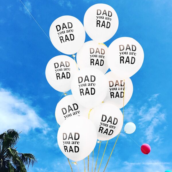 

11pcs Slogan Graphic Father's Day Balloon, White