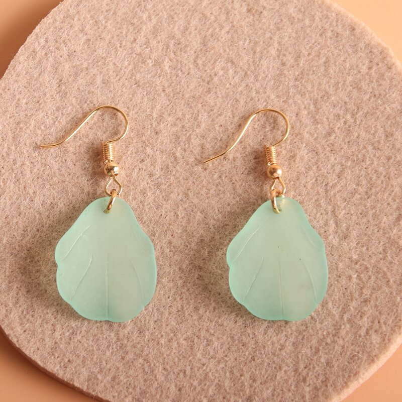 

Simple Drop Earrings, Green