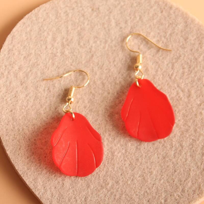

Simple Drop Earrings, Red