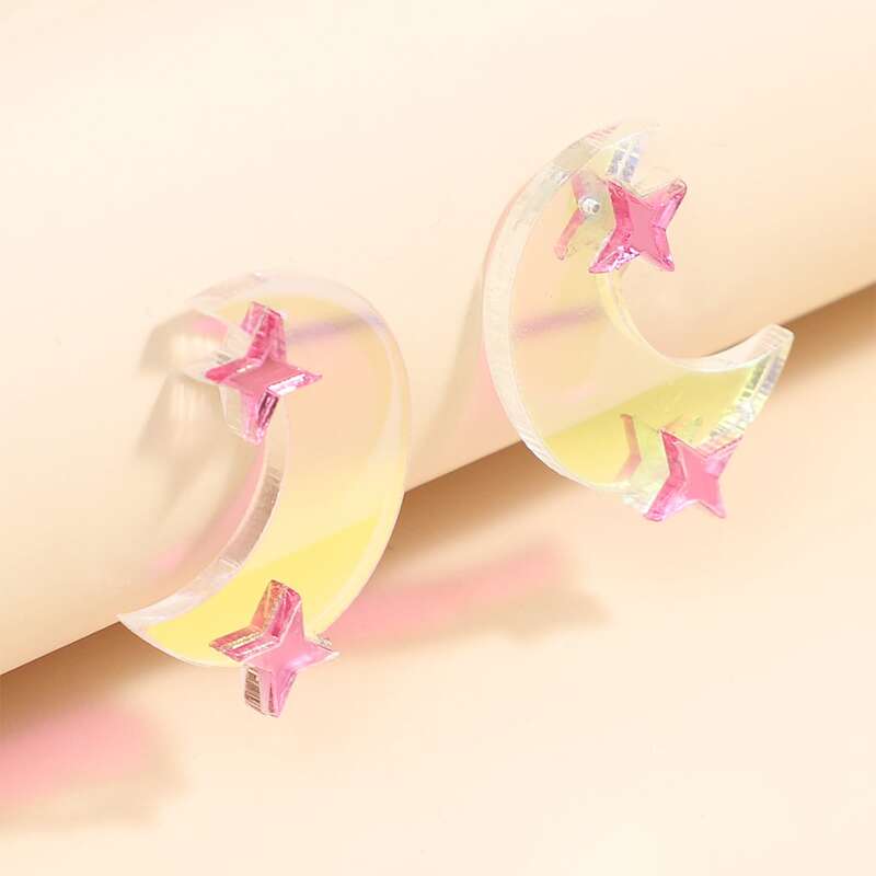 

Star & Moon Stud Earrings, Multicolor
