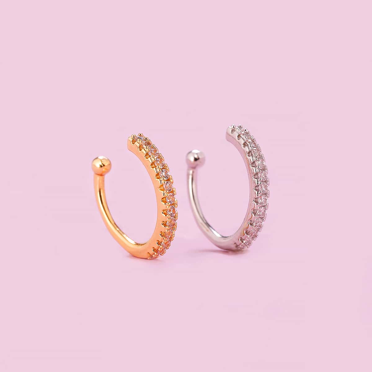 

2pcs Rhinestone Ear Cuff, Multicolor