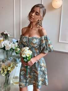 Aveloria Allover Floral Bardot Dress - Multicolor - View 4