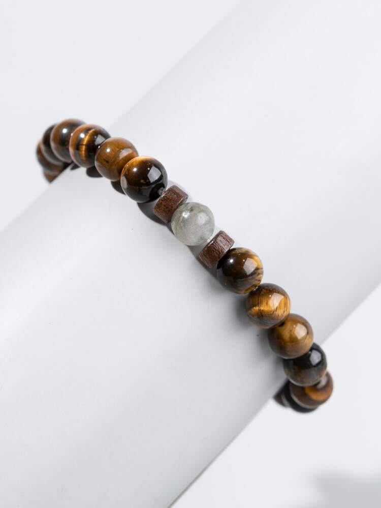 時尚流行男士寶石手鍊，適合珠寶禮物和時尚外觀 - 彩色 - 查看 2