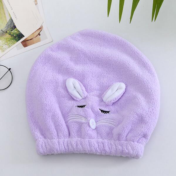 

Ear Detail Hair Dryer Cap, Purple