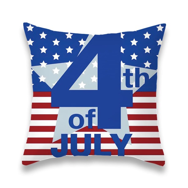 

Star Print Independence Day Cushion Cover Without Filler, Multicolor