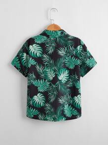 SHEIN 男孩熱帶印花襯衫