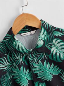 SHEIN 男孩熱帶印花襯衫