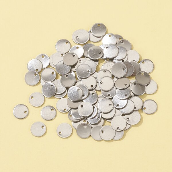 

1pack Stainless Steel Disc DIY Jewelry Accessories, Silver