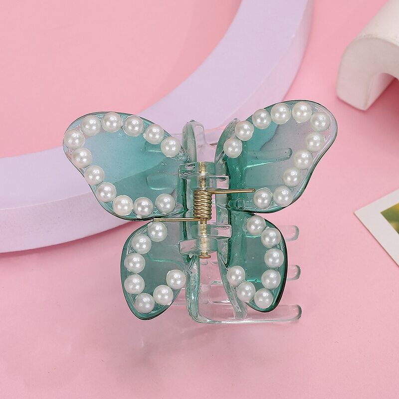 

1pc Butterfly Hair Claw, Green