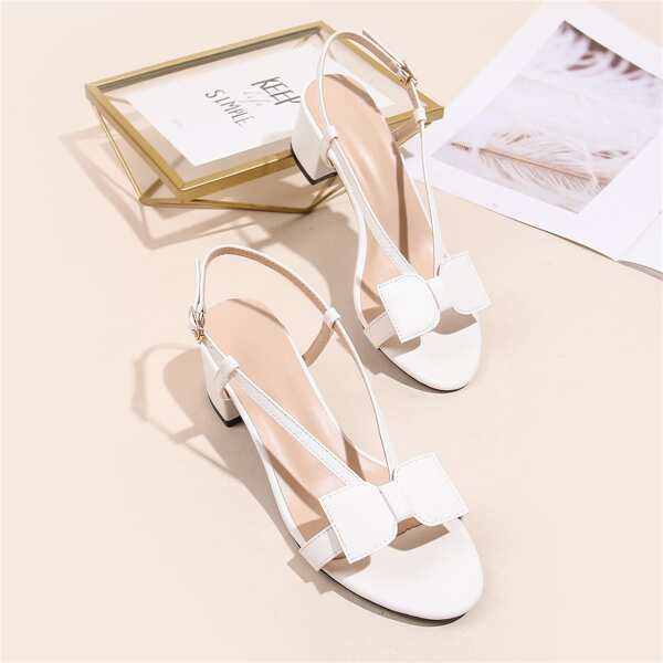 

Minimalist Chunky Slingback Sandals, White