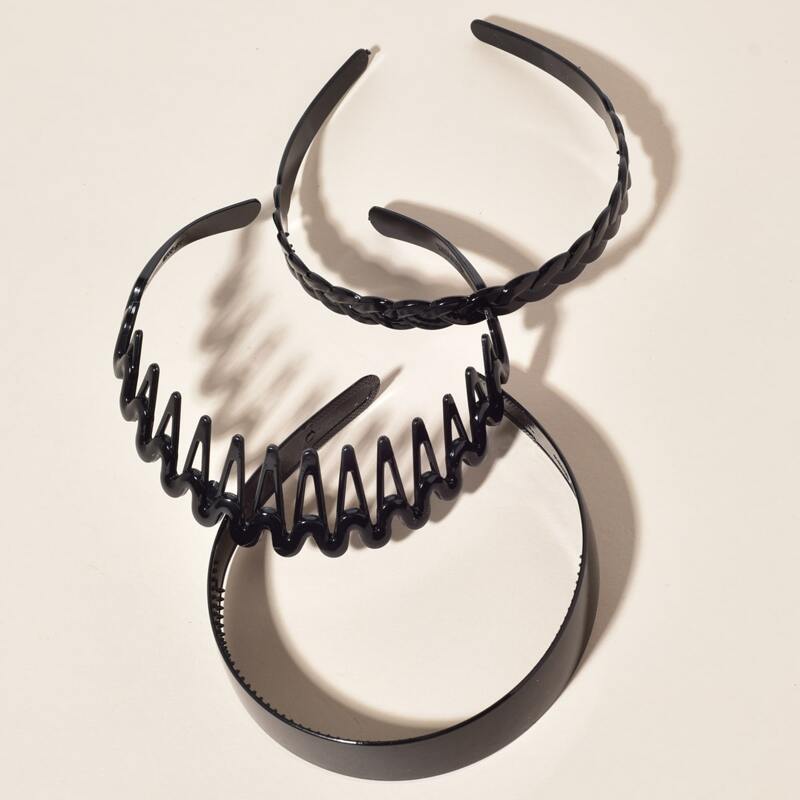 

3pcs Plain Headband, Black