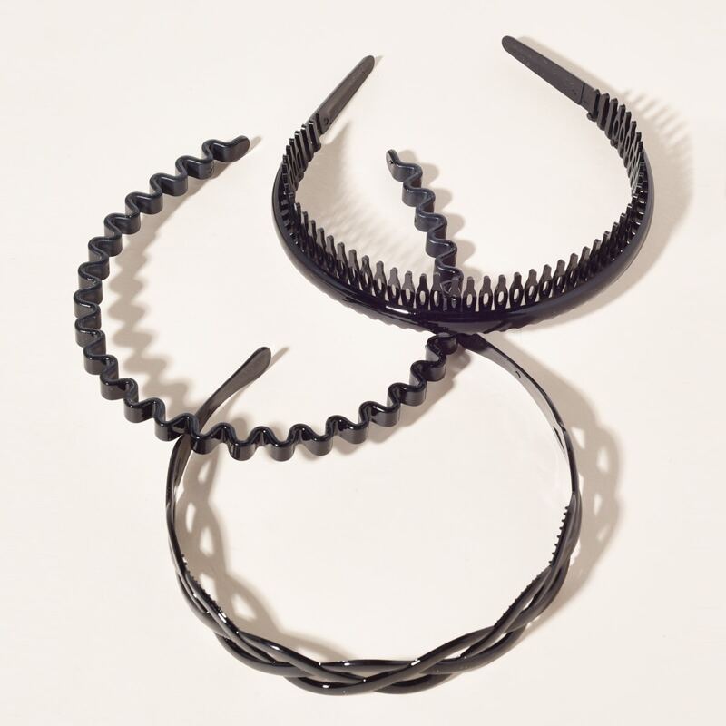 

3pcs Plain Headband, Multicolor