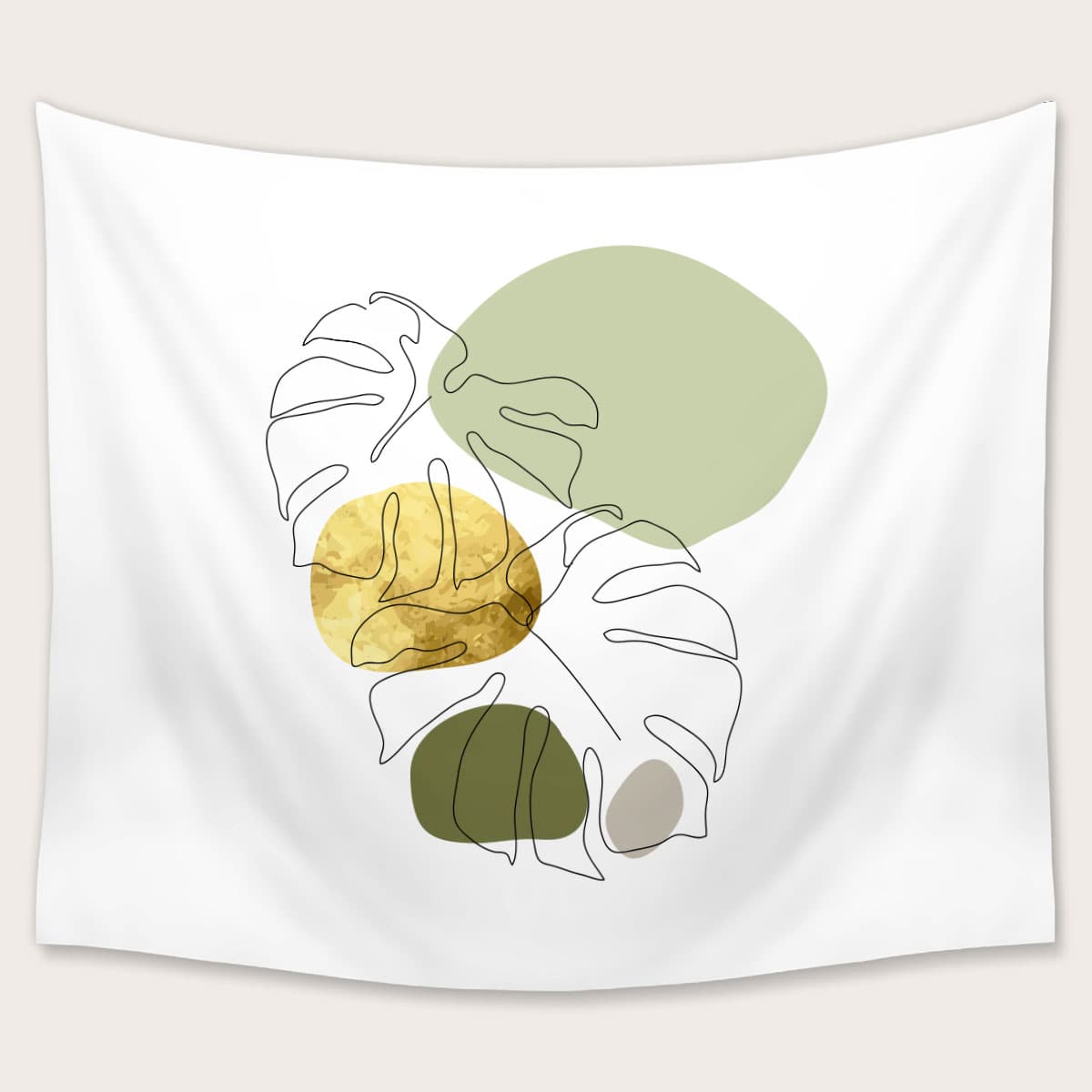 

1pc Leaf Pattern Tapestry, Multicolor