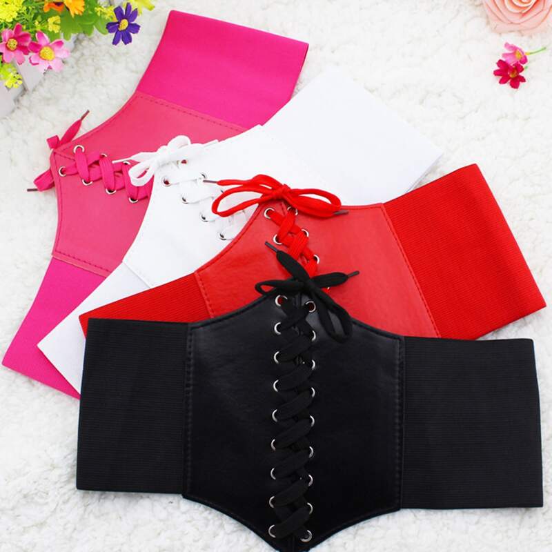 

4pcs Lace-up Corset Belt, Multicolor