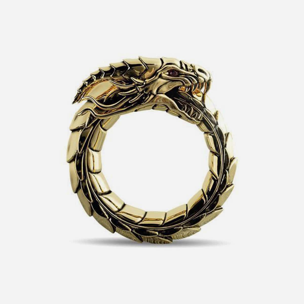 

Guys Dragon Design Ring, Gold