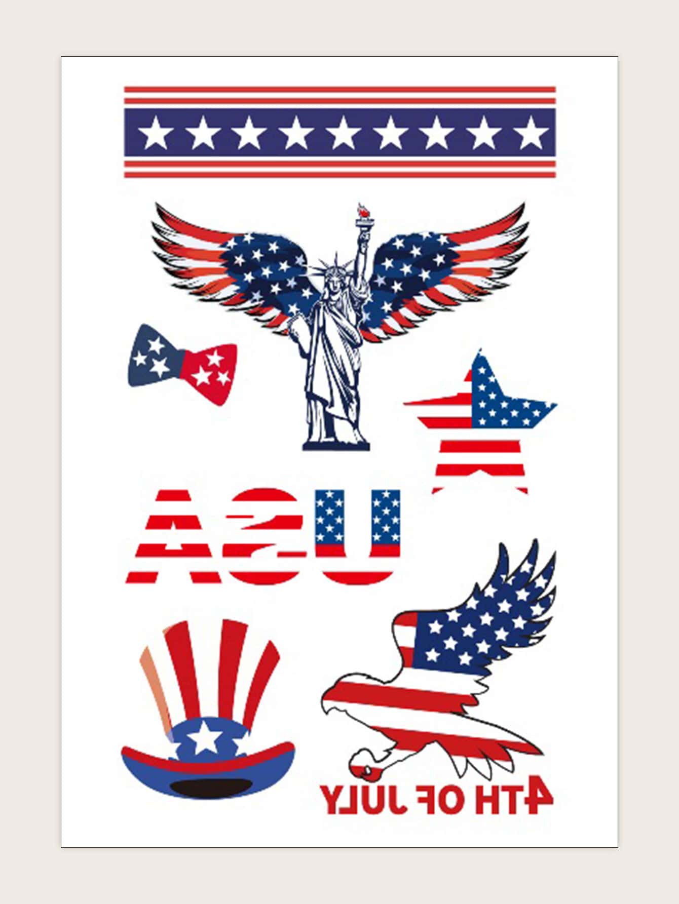 1sheet Star Pattern Tattoo Sticker - Multicolor - View 1