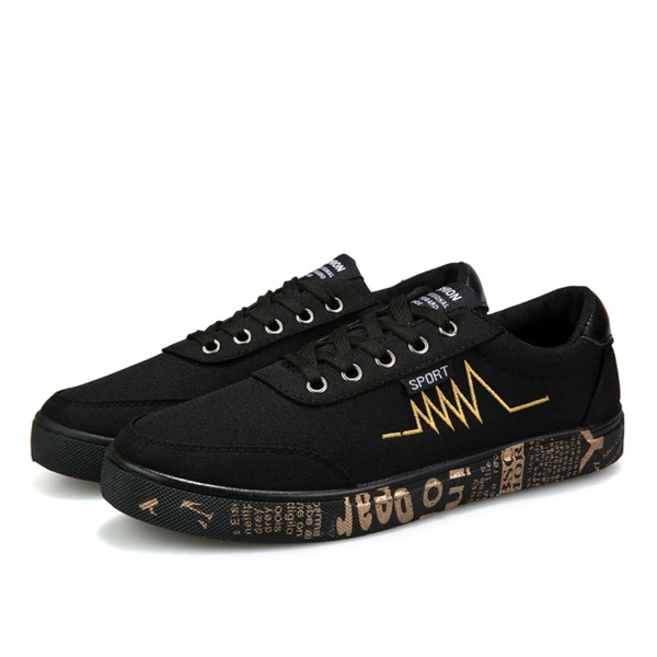 

Men Letter Graphic Lace-up Front Sneakers, Black