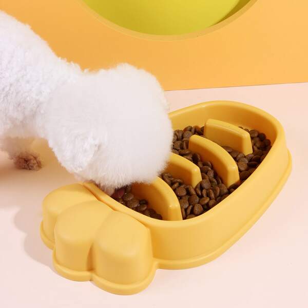 

Carrot Shaped Slow Feeder Pet Bowl, Yellow