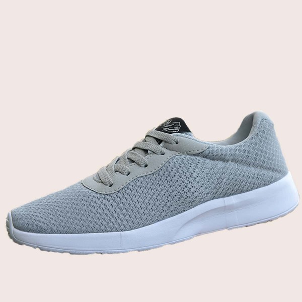 

Men Lace-up Front Low-top Running Shoes, Grey