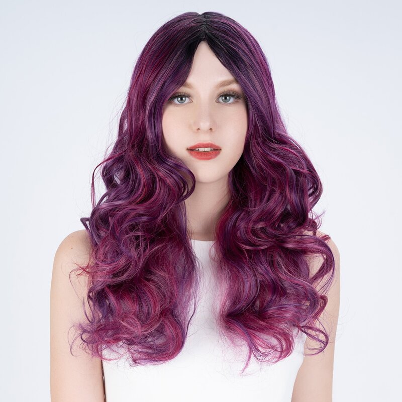 

Natural Long Curly Wig, Multicolor
