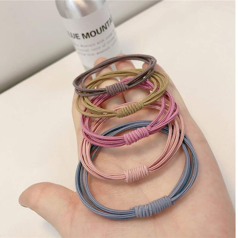 

6pcs Plain Hair Tie, Multicolor
