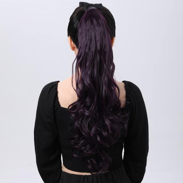 

Natural Long Curly Ponytail, Purple