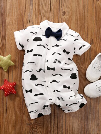 Yierying رومبير بتفاصيل فيونكة وبطباعة شامل للاولاد الرضع