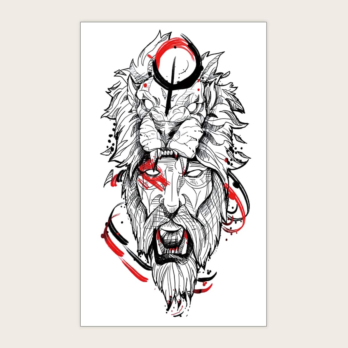 

1sheet Graphic Tattoo Sticker, Multicolor