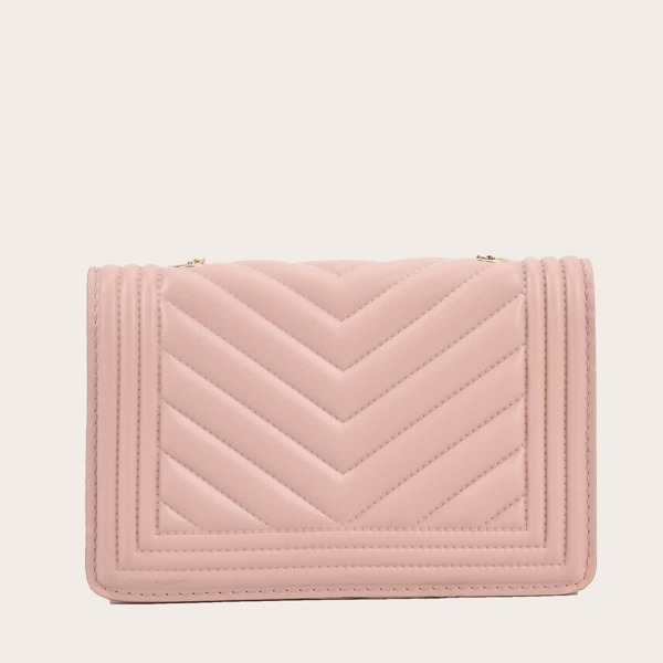 

Chevron Chain Crossbody Bag, Pink