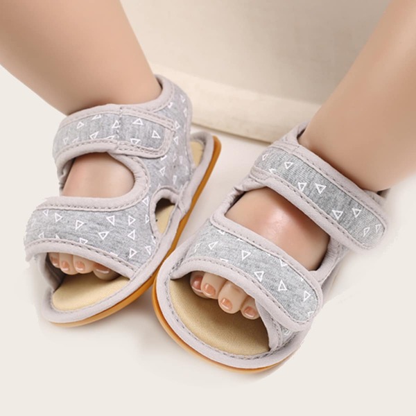 

Baby Boy Geometric Graphic Sandals, Light grey