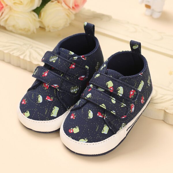 

Baby Boy Car Graphic Velcro Strap Sneakers, Navy blue