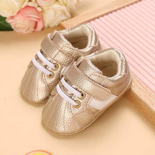 

Baby Boy Color Block Velcro Strap Sneakers, Champagne