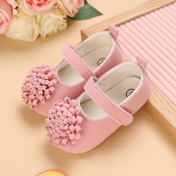 

Baby Girl Floral Decor Flats, Baby pink