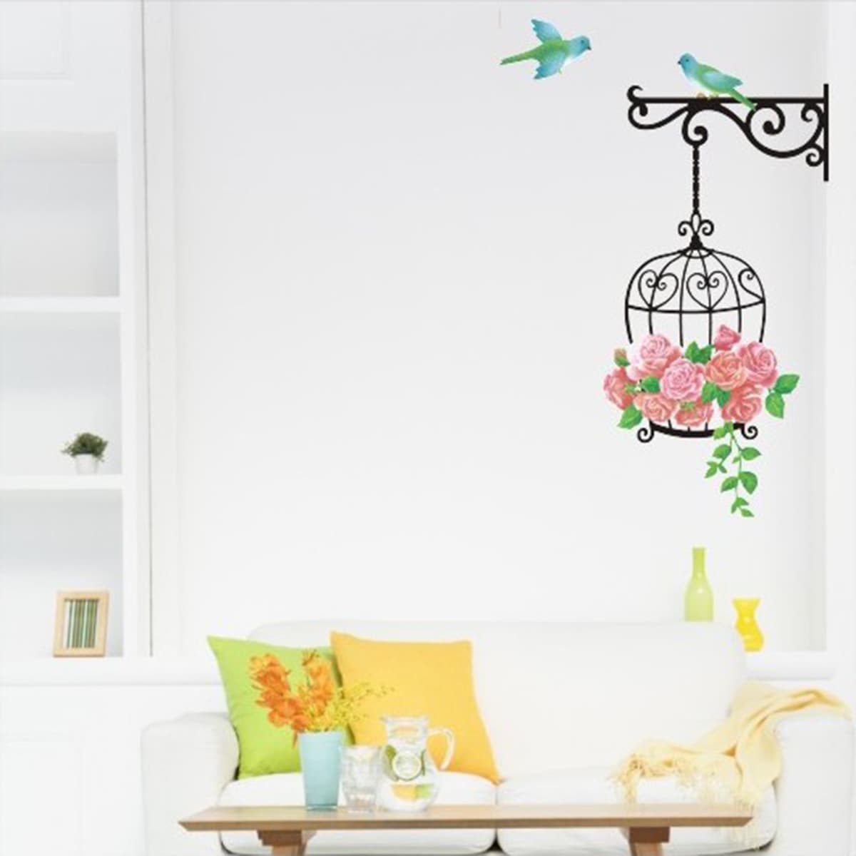 

1pc Floral Print Wall Sticker, Multicolor