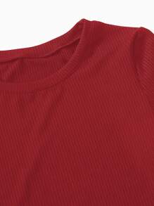 Đầm Dây kéo màu trơn Giải trí - Đỏ - Xem 4