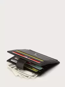 CUIKCA Men Snap Button Wallet Slim Lightweight Portable Cash ID Card Card Coin Pocket Short Wallet Small Pouch Small Pocket Wallet For Birthday Gift Anniversary On Valentine Day Men Male For College Student School Student Lightweight Portable Card ID Card White-Collar Workers For Male Holiday For Anniversary For Birthday Gift Gift Gift Bag Present Gifts For Teachers Card Holder Card Holder Wallet Business Card Holder Credit Card Holder For Men Wallet Mini Wallet Purse Wallet Card Wallet - Black - View 2