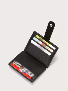 CUIKCA Men Snap Button Wallet Slim Lightweight Portable Cash ID Card Card Coin Pocket Short Wallet Small Pouch Small Pocket Wallet For Birthday Gift Anniversary On Valentine Day Men Male For College Student School Student Lightweight Portable Card ID Card White-Collar Workers For Male Holiday For Anniversary For Birthday Gift Gift Gift Bag Present Gifts For Teachers Card Holder Card Holder Wallet Business Card Holder Credit Card Holder For Men Wallet Mini Wallet Purse Wallet Card Wallet - Black - View 5