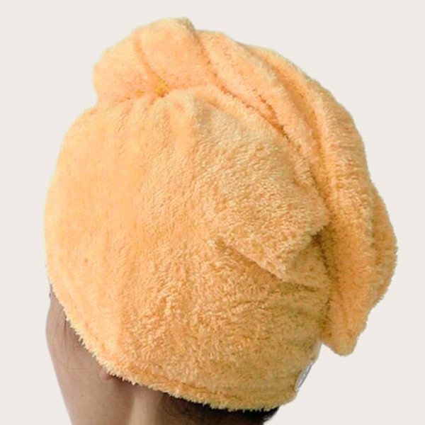 

1pc Solid Color Hair Drying Cap, Yellow