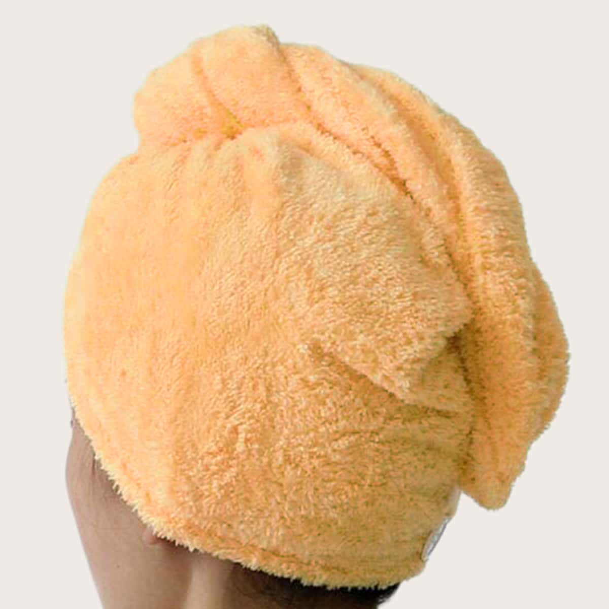 

1pc Solid Color Hair Drying Cap, Yellow