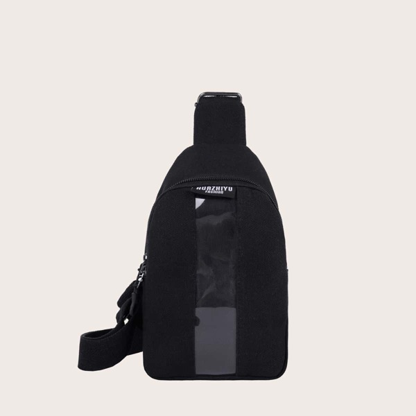 

Letter Graphic Sling Bag, Black