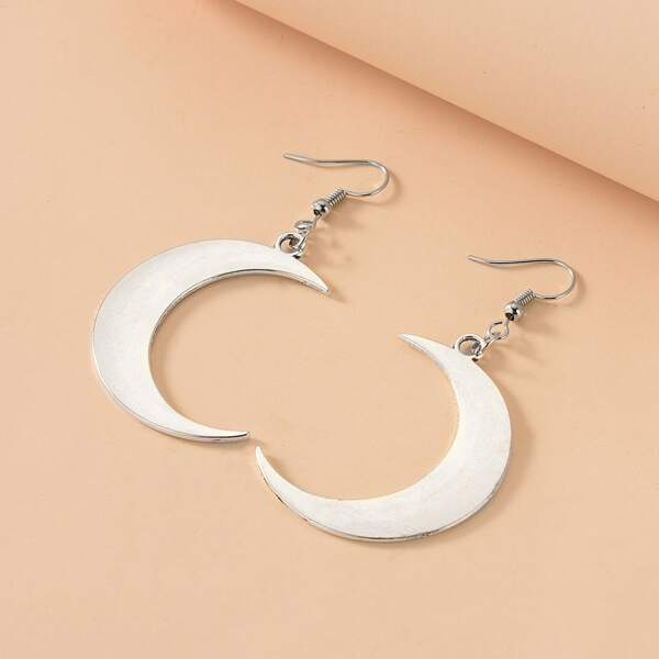 

Moon Decor Drop Earrings, Silver