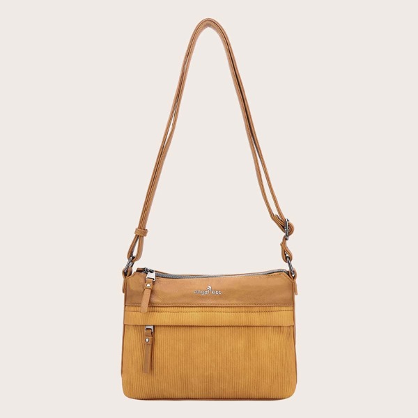 

Letter Graphic Crossbody Bag, Yellow