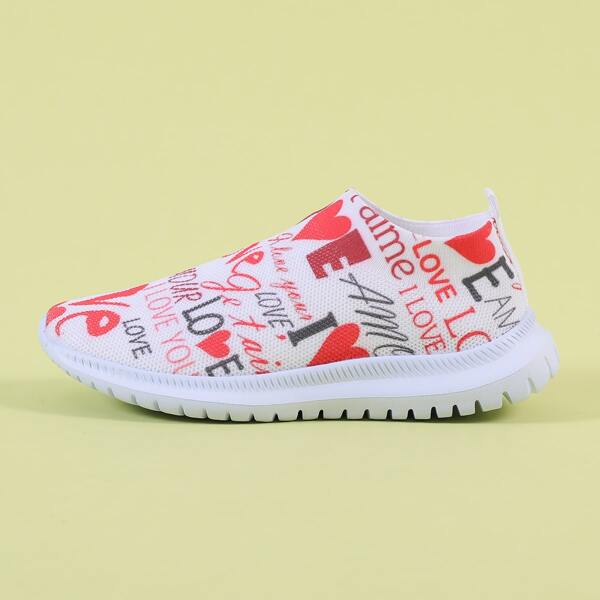 

Allover Letter Graphic Running Shoes, Red