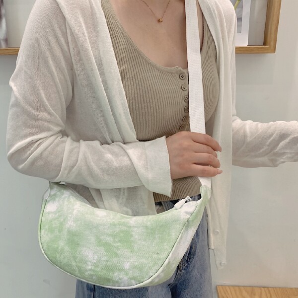 

Tie Dye Canvas Crossbody Bag, Green