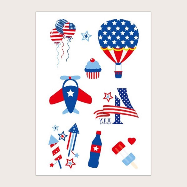 

1sheet Star Pattern Tattoo Sticker, Multicolor