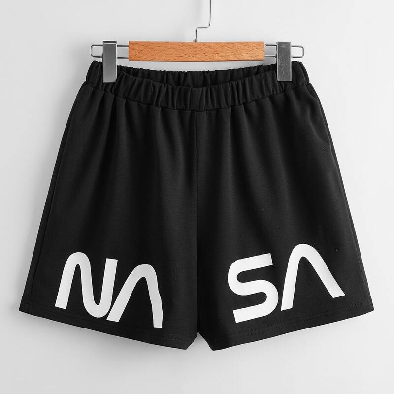 

Letter Track Shorts, Black
