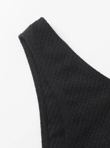 Swim Basics Summer Beach Plain Ribbed Knit Bikini Bottom